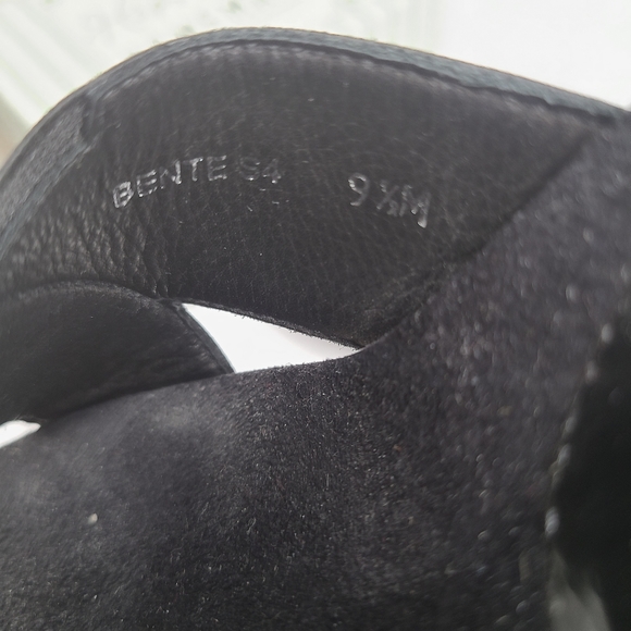 Donald J Pliner Bente Black Patent Ankle Strap Wedge Sandals Shoes 9.5 - Picture 11 of 16